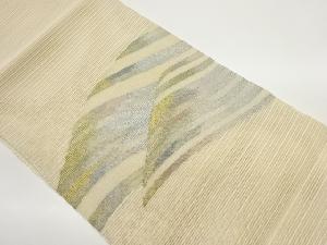 絽綴れ曲線模様織出し名古屋帯